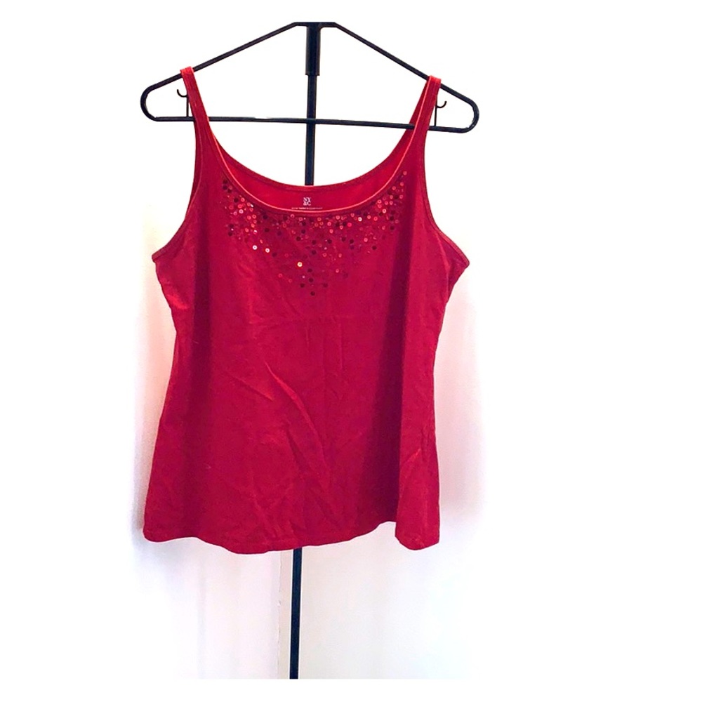 sequin red tank